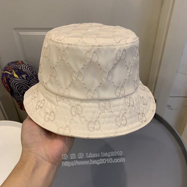 Gucci男女同款帽子 古馳刺繡GG小帽沿漁夫帽遮陽帽  mm1684
